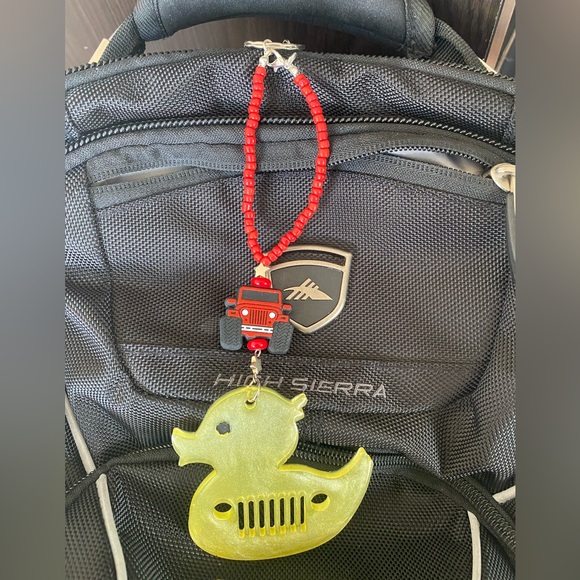 Handmade Resin Duck Jeep Rearview Mirror Charm- Keychain- Backpack - Purse Charm - Picture 3 of 7